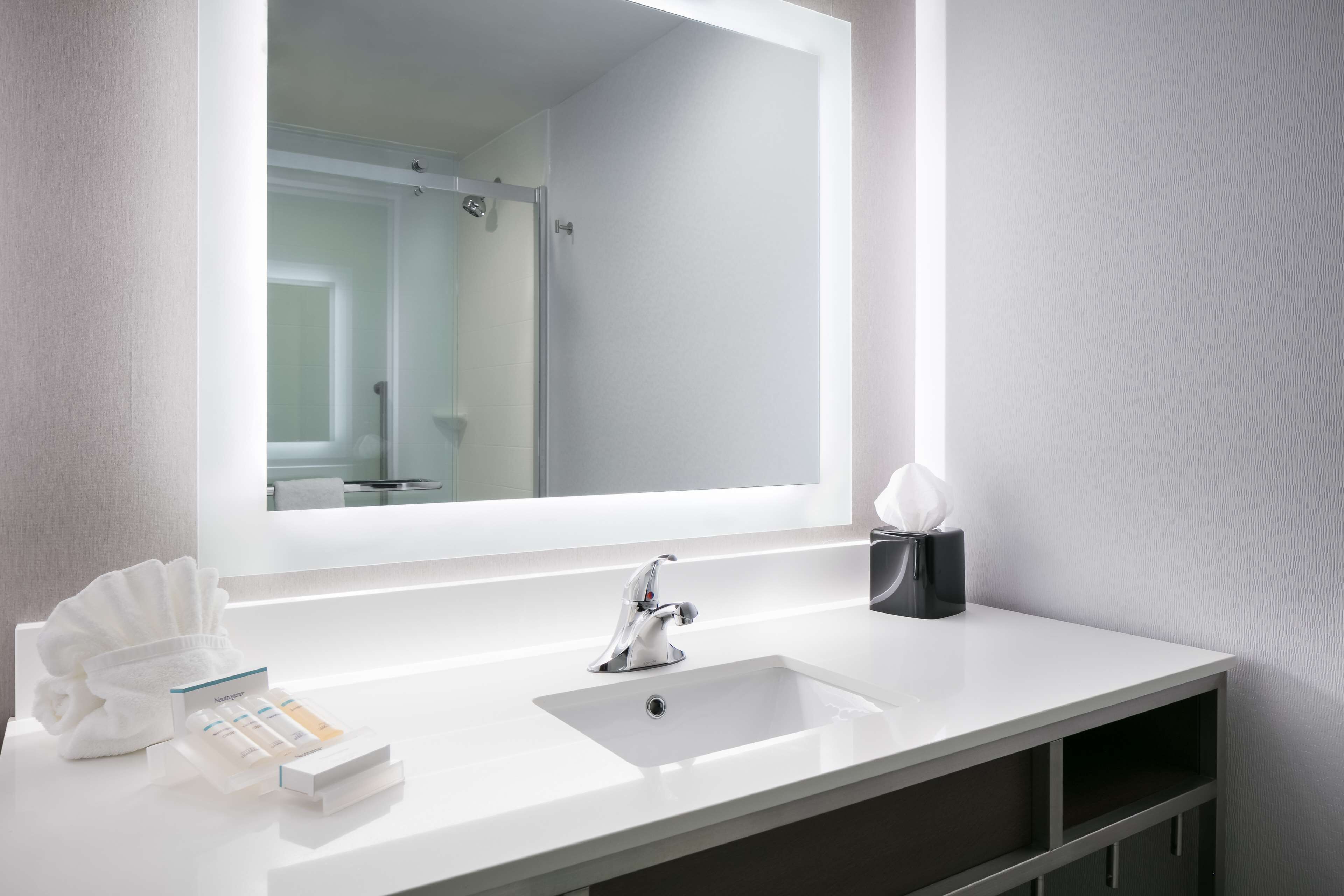 free toiletries, hair dryer, towels