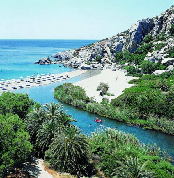 Beach nearby, sun-loungers