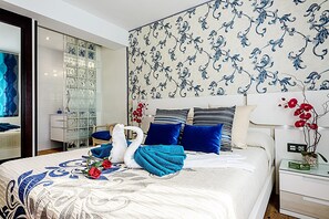 2 makuuhuonetta, silitysrauta/-lauta, ilmainen Wi-Fi, vuodevaatteet