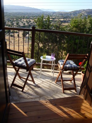 View of mountains from bedroom and balcony