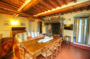 TV, fireplace, books, stereo - Lovely, spacious independent apartment in Tuscan Farmhouse (Cortona)