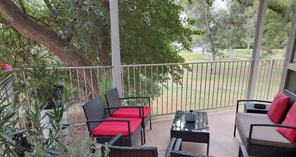 Your Heart's Desire: First Floor End Unit on the Guadalupe! Dog friendly!