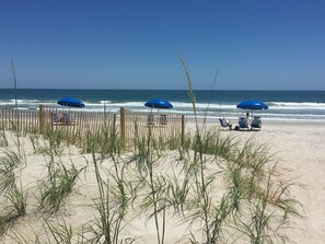 On the beach, sun-loungers, beach towels - Relaxing Oceanfront Condo -Seaglass Spectacular Ocean Views from every room  (Amelia Island)