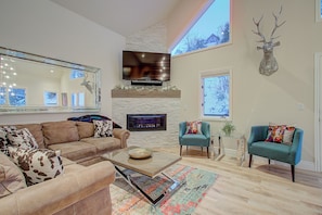 Smart TV y chimenea