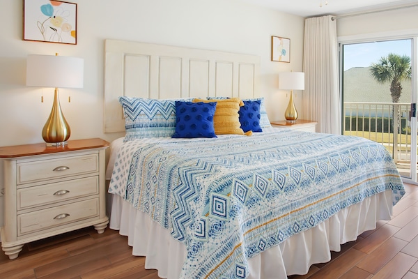 Beautifully decorated King Bedroom #1 with private ensuite bath.