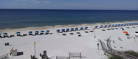 On the beach, beach towels