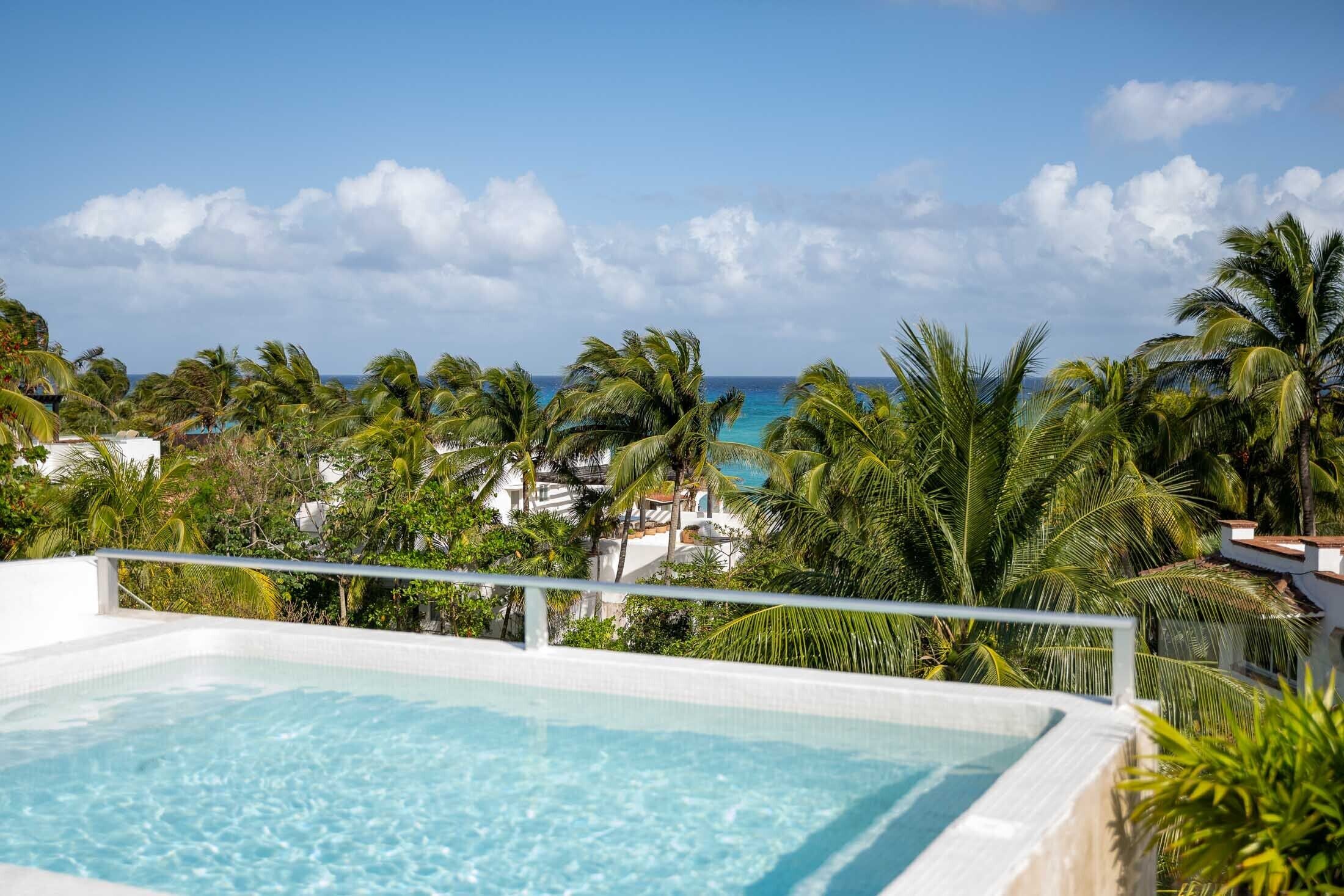Outdoor pool, a rooftop pool