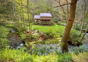 Exterior - Sleepy Creek-Antique Log Cabin/4 Acre/Bold Stream/Near Boone and BR Pkwy/Firepit (Fleetwood)