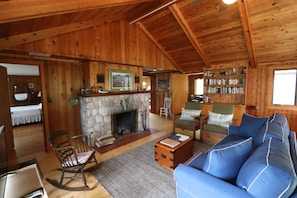 Smart-TV, Kamin, Bücher