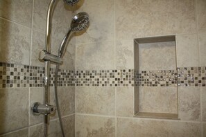 Hair dryer, towels, toilet paper
