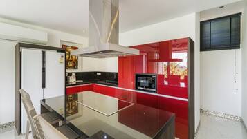 3-Bedroom Private Pool Villa | Private kitchen | Fridge, stovetop, electric kettle, toaster