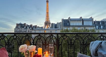 Incredibly Romantic Light Filled 1 Bed w/Balcony, Amazing Eiffel View