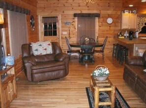 Smart TV, fireplace, video games, DVD player