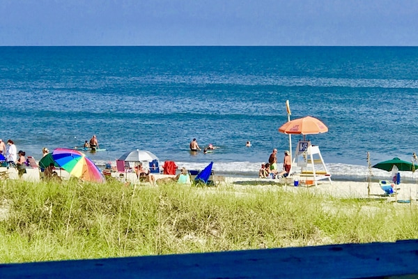 Gorgeous oceanfront view from our balcony.