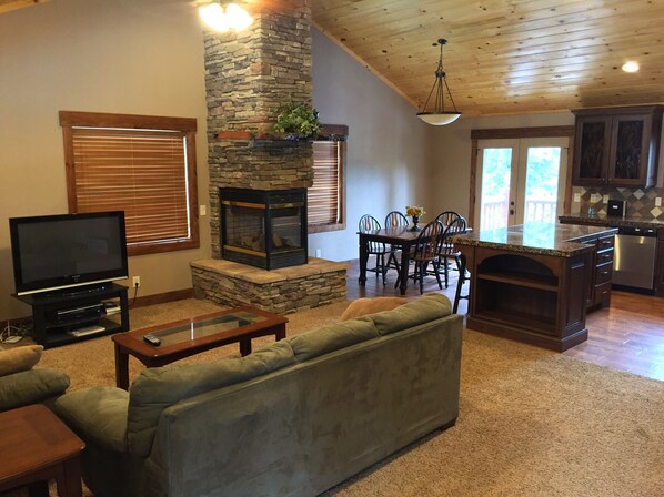 Smart TV, fireplace, Netflix, streaming services