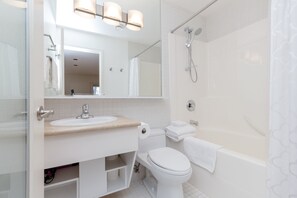 A modern bathroom with a sink, toilet, and shower. - Victoria, ~BC~ - Fully Furnished-Self Contained Garden Suite (Victoria)