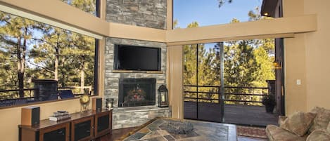 TV, fireplace, DVD player