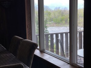 Interior - Cabin on bluff of Big Sioux River with rushing waters of the Klondike Dam below. (Larchwood)