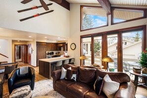 Smart TV, fireplace, video games, DVD player