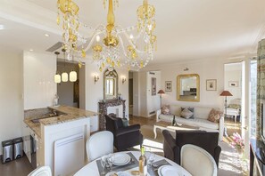 Interior - New Year Sale - Romantic 2 Bed with Peekaboo Eiffel View in Foodie Heaven (Paris)