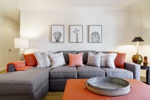 Smart-tv, pejs, dvd-afspiller, bøger