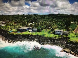 Aerial View of Kai Honu Hale from a drone.