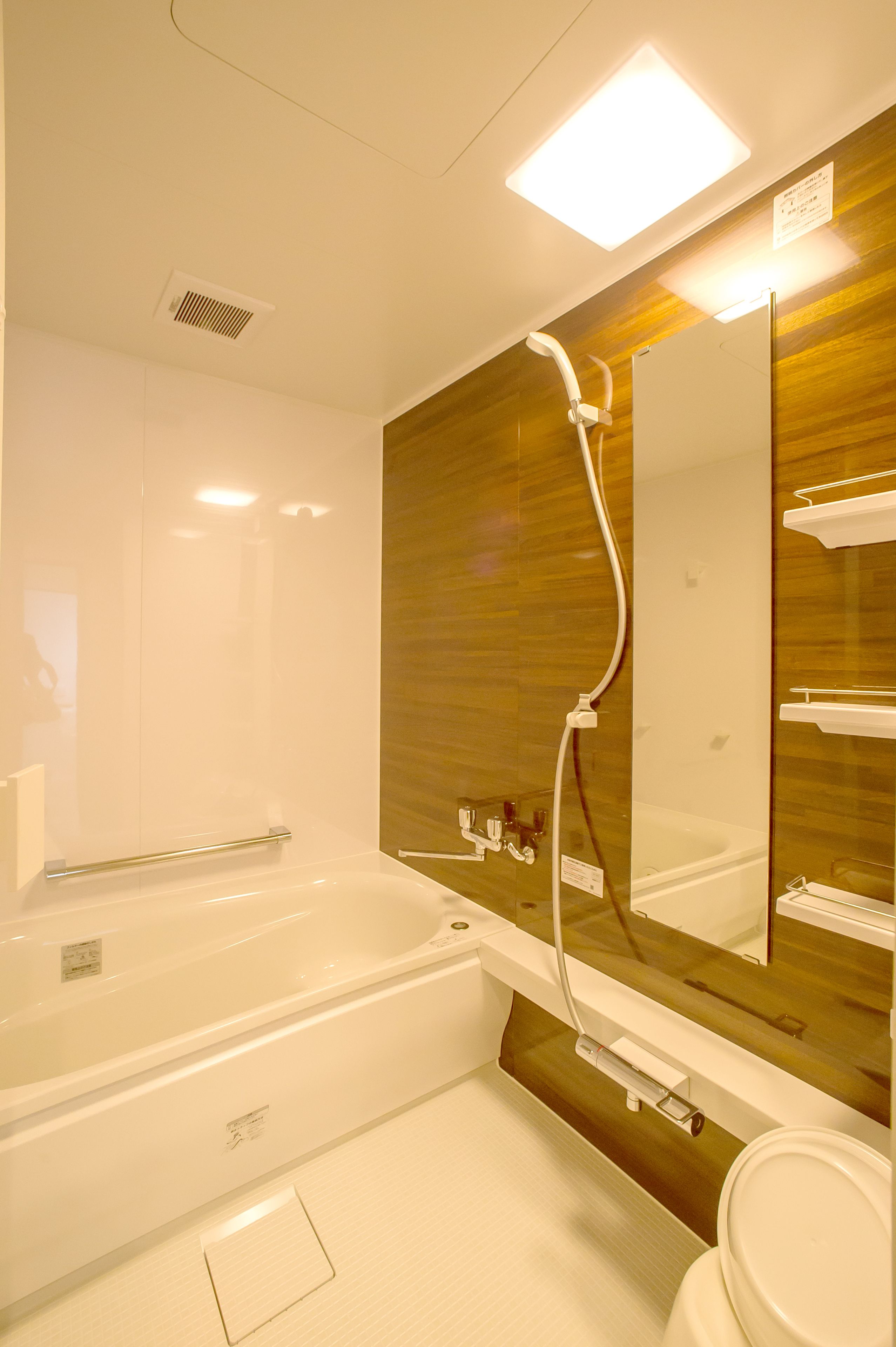 Separate tub and shower, jetted tub, free toiletries, hair dryer