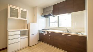 Luksusleilighet | Eget kjøkken | Kjøleskap, mikrobølgeovn, kokeplater og vannkoker