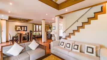 3-Bedroom Villa, Access to Shared Pool | Living area | LCD TV