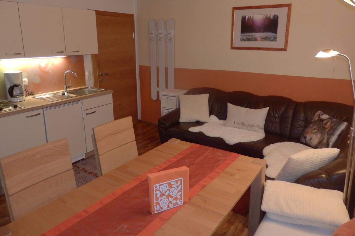 Comfort Apartment, 2 Bedrooms, Mountain View (plus cleaning fee 50 EUR) | Living area | 84-cm flat-screen TV with satellite channels, TV