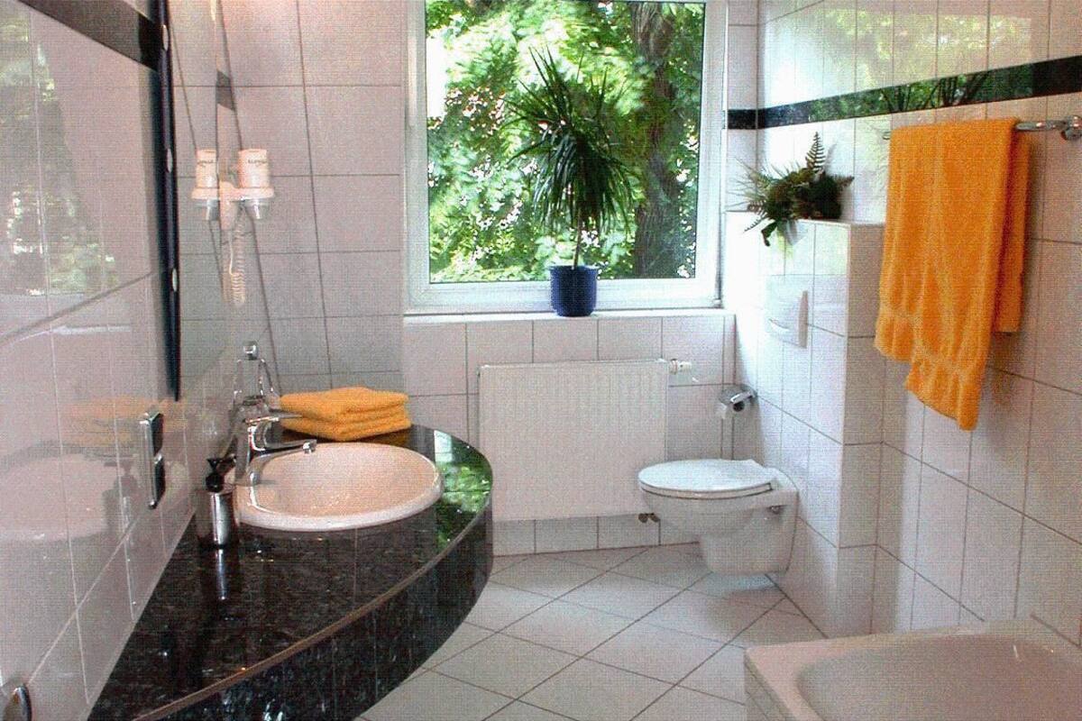 free toiletries, hair dryer, towels