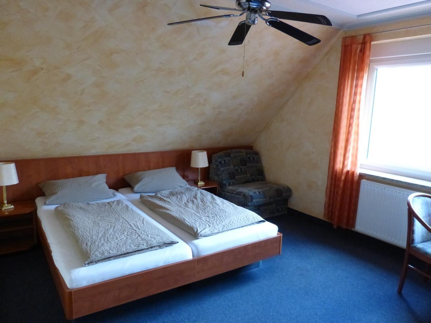 minibar, desk, laptop workspace, blackout curtains