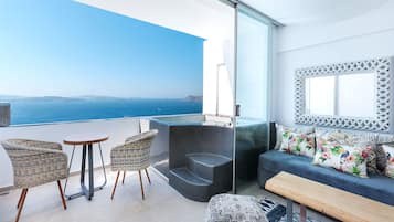 Duplex, banheira de imersão | Vista do quarto