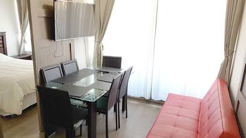 43-inch flat-screen TV with digital channels, TV