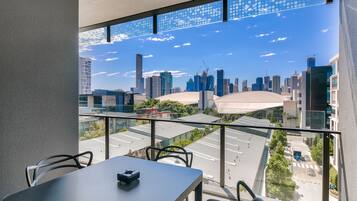 1 Bedroom Apartment with City View | Premium bedding, individually decorated, desk, iron/ironing board