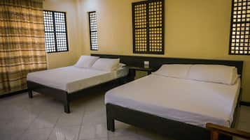 Desk, bed sheets
