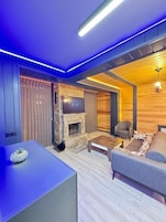 LCD TV, heated floors