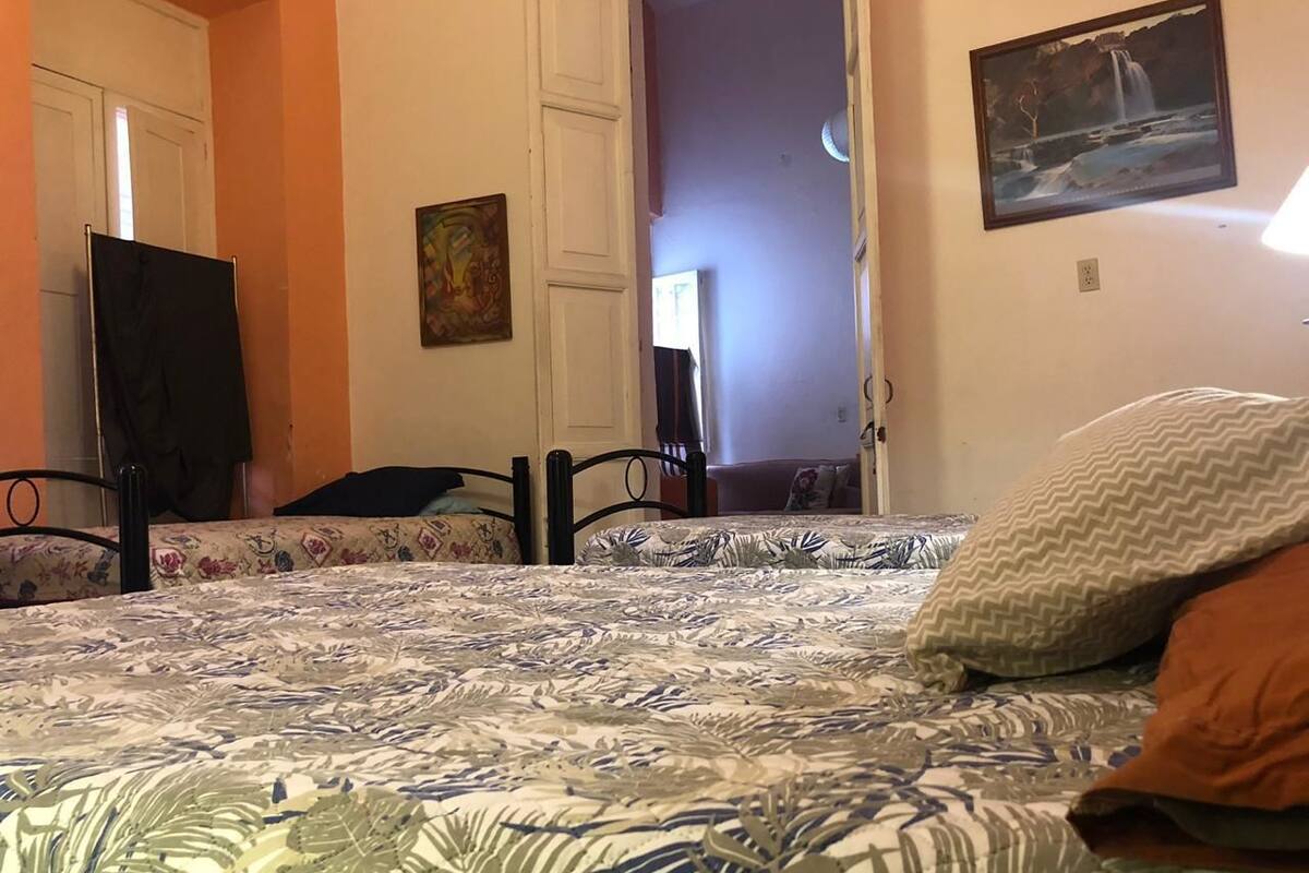 1 bedroom, desk, laptop workspace, blackout curtains