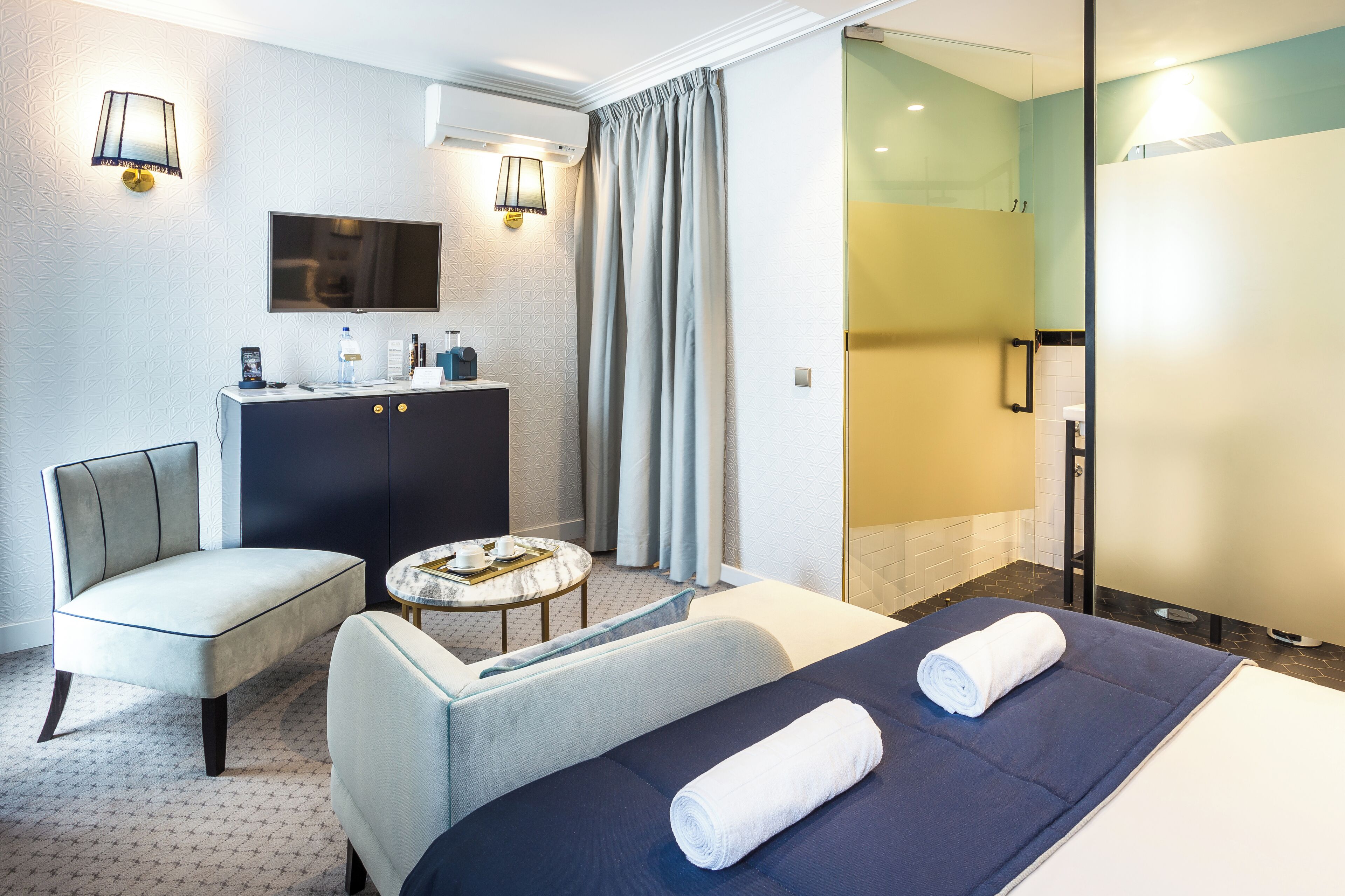 Minibar, in-room safe, blackout curtains, soundproofing
