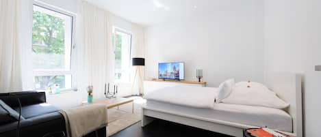 Luxury-Apartment, 2 Schlafzimmer, Küche | Hochwertige Bettwaren, Schreibtisch, schallisolierte Zimmer