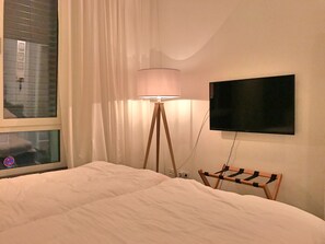 Premium bedding, desk, soundproofing, iron/ironing board