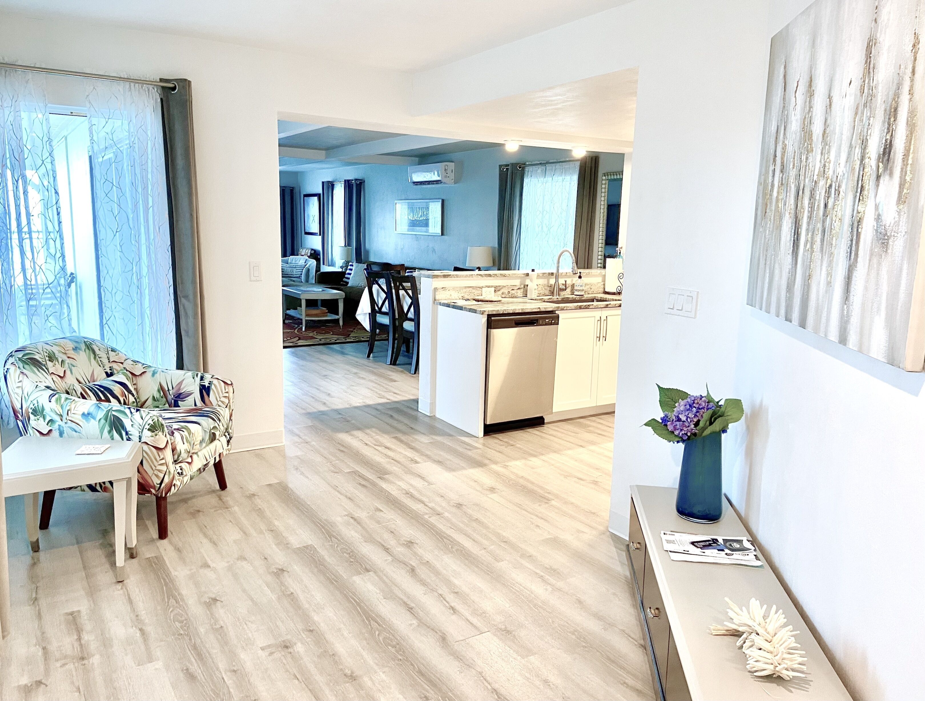 luxury villa, 3 bedrooms, kitchen, ocean view | living area | 50-inch flat-screen tv with cable channels, tv