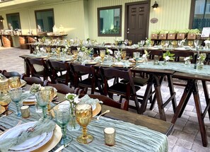 Outdoor banquet area