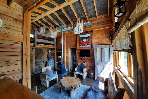 Family Cabin, 3 Bedrooms, Garden View | Living area | Fireplace