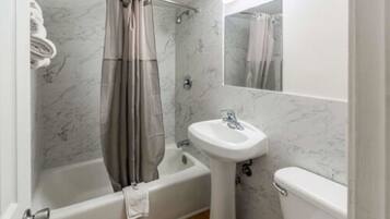 Shower, rainfall showerhead, towels