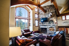 TV, fireplace, DVD player, foosball - Gold Run Lodge, 5-Bedroom, 5,254 Sq. Ft. Luxurious Ski Home (Breckenridge)