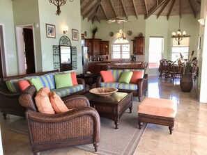 Smart TV, DVD player, books, music library - Luxury Villa, Panoramic, Ocean, Mountain Views, Turtle Beach, Grill, Pool! (Basseterre)