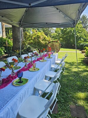 Outdoor banquet area