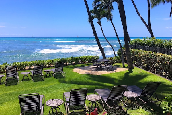 Oceanfront tranquility w/palm trees swaying to tropical breezes. Join us?
