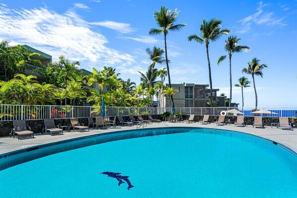 Alberca al aire libre y alberca climatizada